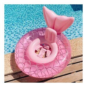 Mermaid Wheel Swimming Float Inflatable Ring with Seat